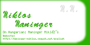 miklos maninger business card